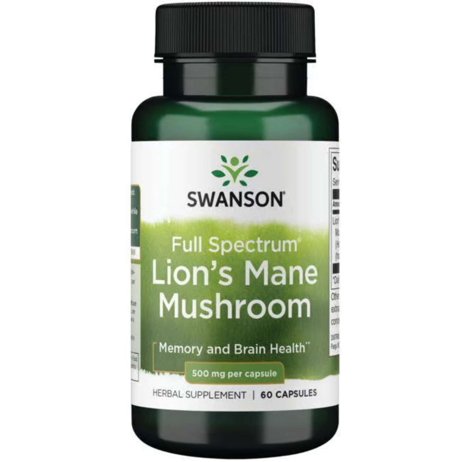 Full Spectrum Lion's Mane Mushroom (60 kapslar, 500mg)