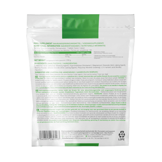 RW1172 - Vitamin C Time Release (120 Tabs, 1500mg) - label